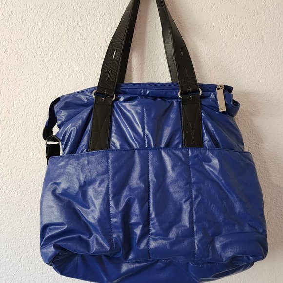 Via Spiga Logo Cobalt Blue Tote Shoulder Bag - Picture 7 of 11